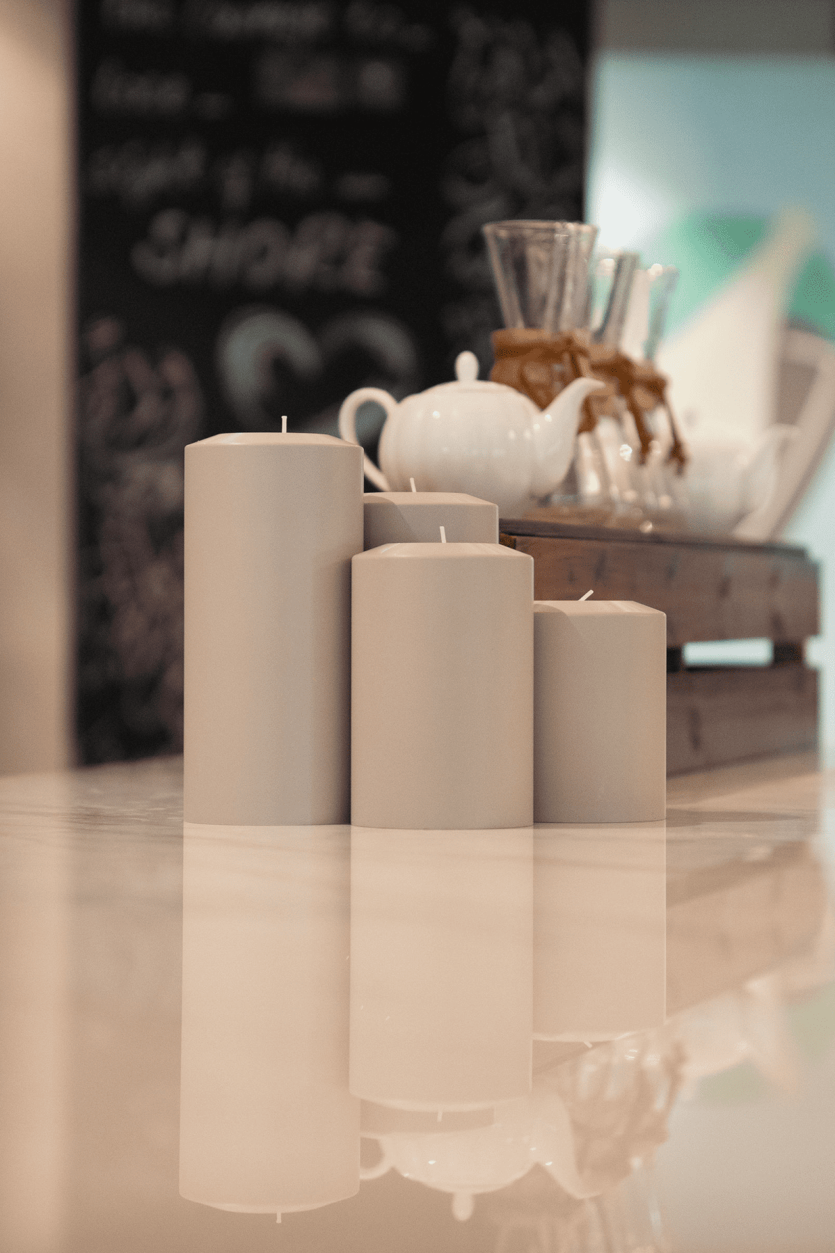 Permanent Candles Bundle in Seidengrau